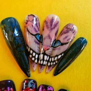 Cheshire cat stilleto press on nails